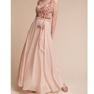 BHLDN Keira Blush Pink Beaded Bridesmaid Dress